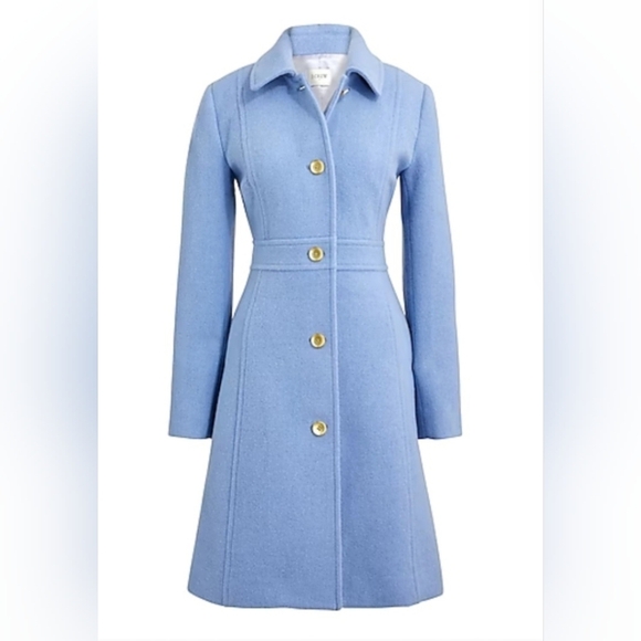 J. Crew Factory Periwinkle Blue Wool Blend Lady Day Coat. Ladies Size 14 - Picture 1 of 15